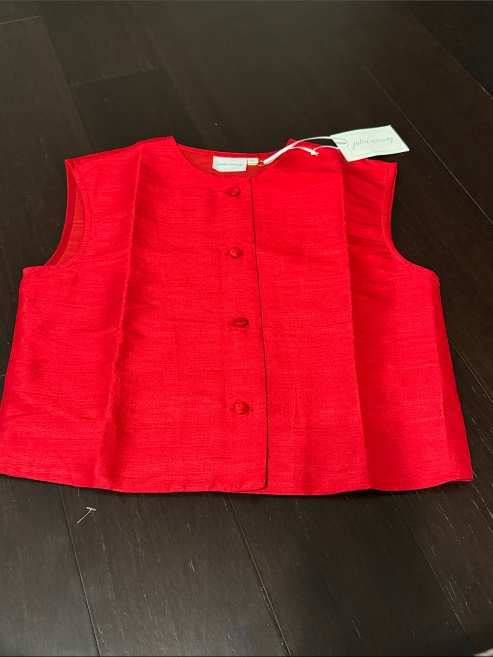 Julia Amory Blair Top Fiery Red
